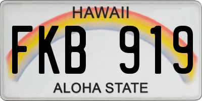HI license plate FKB919