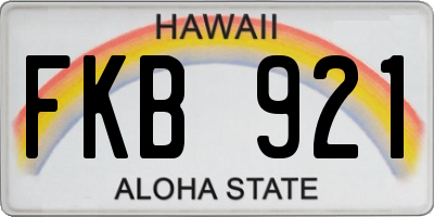 HI license plate FKB921