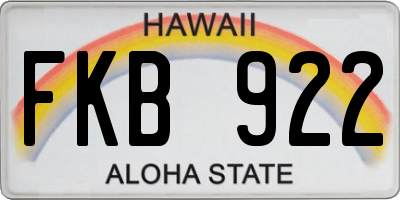 HI license plate FKB922