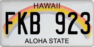 HI license plate FKB923