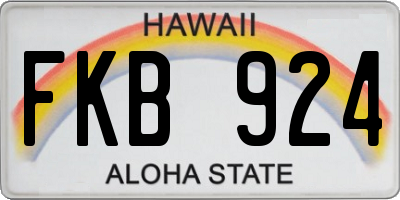 HI license plate FKB924