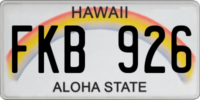 HI license plate FKB926