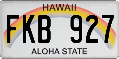 HI license plate FKB927