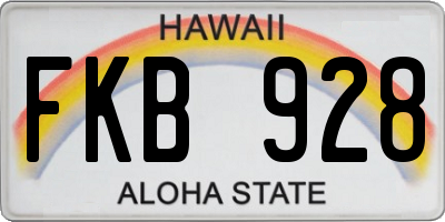 HI license plate FKB928