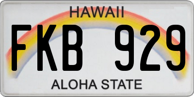 HI license plate FKB929