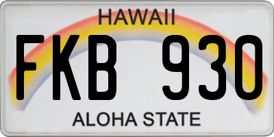 HI license plate FKB930