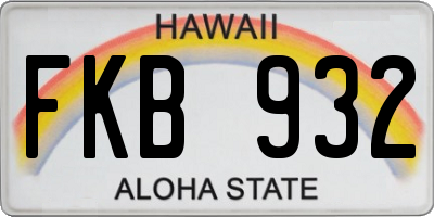 HI license plate FKB932