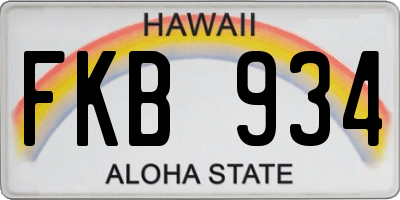 HI license plate FKB934