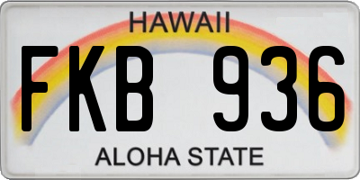 HI license plate FKB936