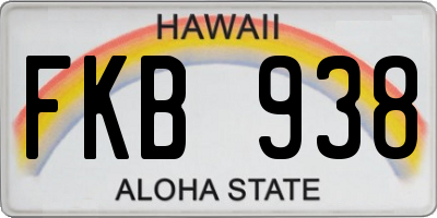 HI license plate FKB938