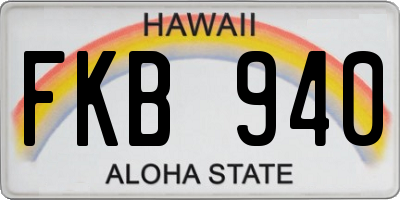 HI license plate FKB940