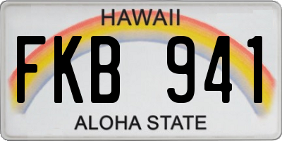 HI license plate FKB941
