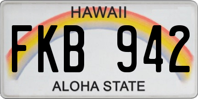 HI license plate FKB942