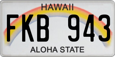 HI license plate FKB943