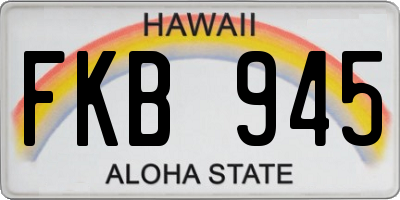 HI license plate FKB945
