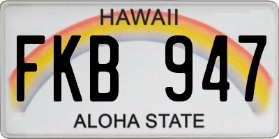 HI license plate FKB947