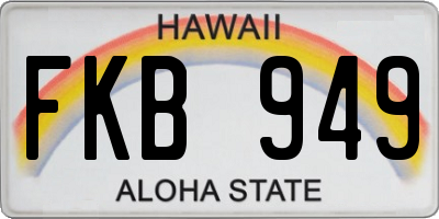 HI license plate FKB949