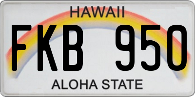HI license plate FKB950
