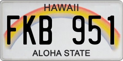 HI license plate FKB951