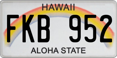 HI license plate FKB952