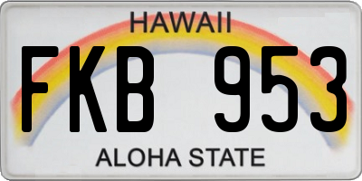 HI license plate FKB953