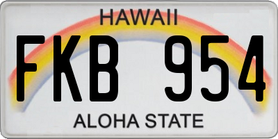 HI license plate FKB954