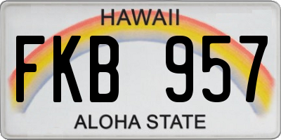 HI license plate FKB957