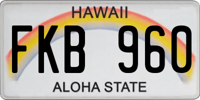HI license plate FKB960