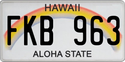 HI license plate FKB963