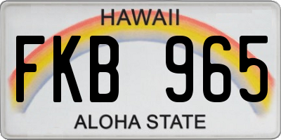 HI license plate FKB965