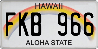HI license plate FKB966
