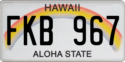 HI license plate FKB967