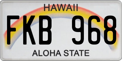 HI license plate FKB968