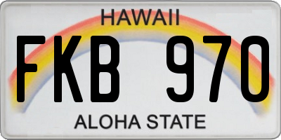 HI license plate FKB970
