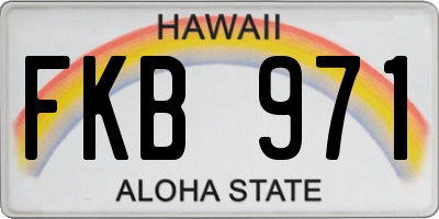 HI license plate FKB971