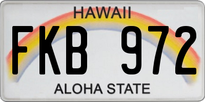 HI license plate FKB972