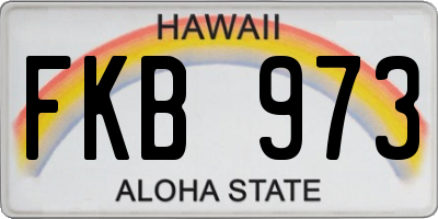 HI license plate FKB973