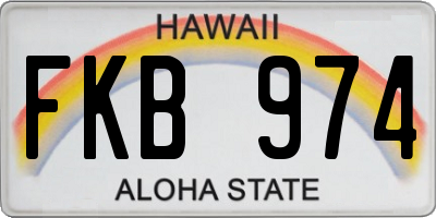 HI license plate FKB974