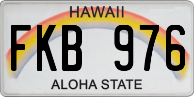 HI license plate FKB976