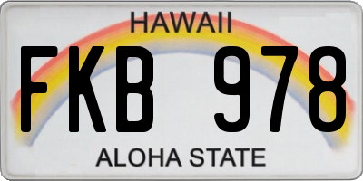 HI license plate FKB978