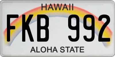 HI license plate FKB992