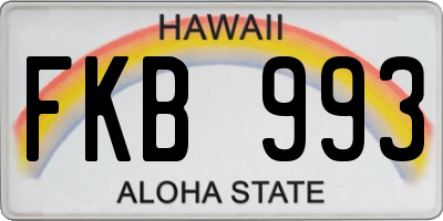 HI license plate FKB993