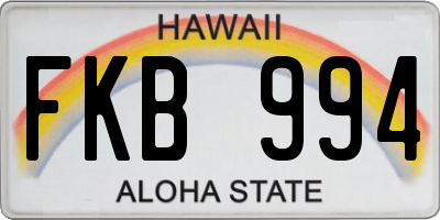 HI license plate FKB994
