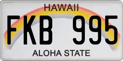 HI license plate FKB995