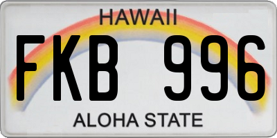 HI license plate FKB996