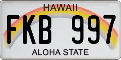 HI license plate FKB997