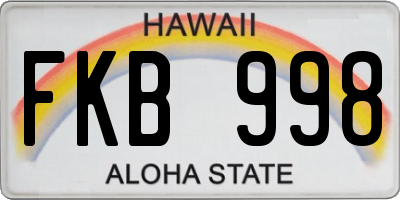 HI license plate FKB998