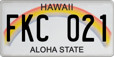 HI license plate FKC021