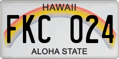 HI license plate FKC024
