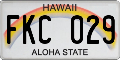 HI license plate FKC029